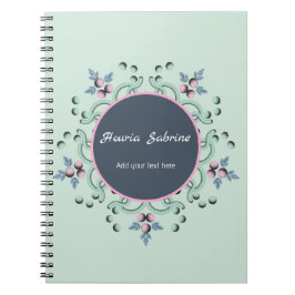 Modern turquoise Pink Floral Mandala Doodles  Notizblock
