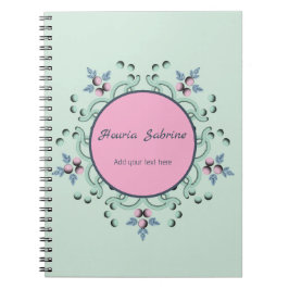Modern turquoise Pink Floral Mandala Doodles  Notizblock