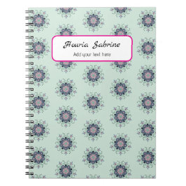 Modern turquoise Pink Floral Mandala Doodles  Notizblock