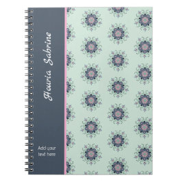 Modern turquoise Pink Floral Mandala Doodles  Notizblock