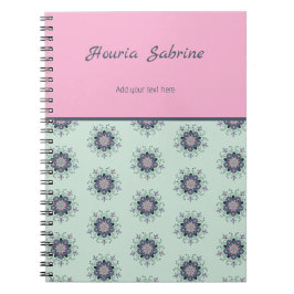 Modern turquoise Pink Floral Mandala Doodles  Notizblock