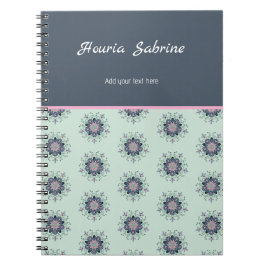 Modern turquoise Pink Floral Mandala Doodles  Notizblock
