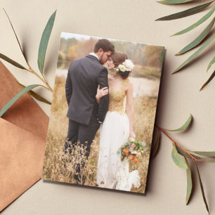 Modern Two Foto Wedding Vielen Dank  Dankeskarte