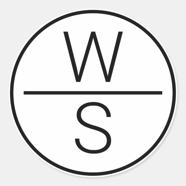 Modern Two Initials Monogramm Runder Aufkleber (Vorderseite)