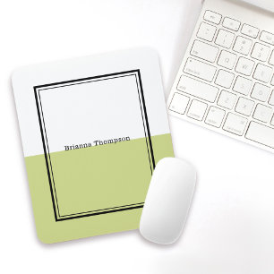 Modern Two Tone Color Block Lime Green Mousepad