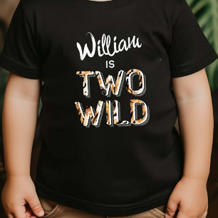 Modern Two Wild Simple Safari Thema 2. Geburtstag Kleinkind T-shirt