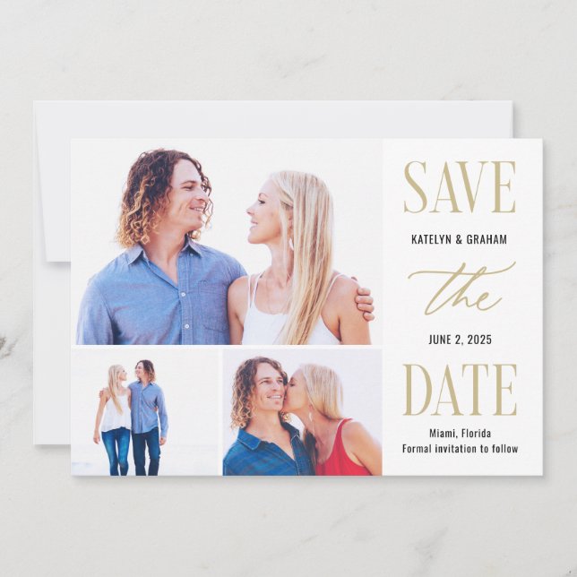 Modern Type bearbeitbare Farbkarte Save the Date Dankeskarte (Vorderseite)