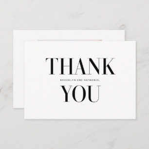 Modern Type Bold Wedding Danke Foto Card