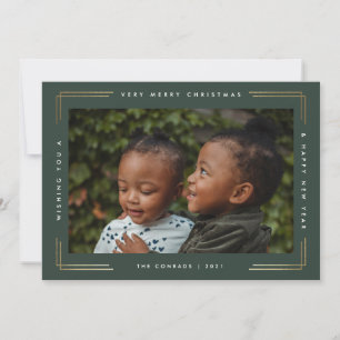 Modern Type Gold Frame Overlay Foto Weihnachten