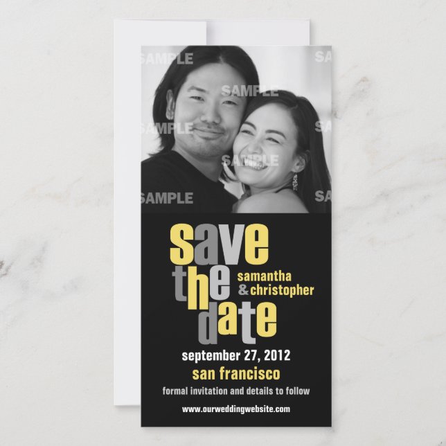 Modern Type Save the Date Fotokarte (Vorderseite)