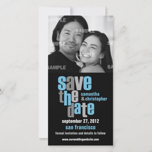 Modern Type Save the Date Fotokarte (Vorderseite)