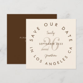Modern Typografie Brown Cream Save the Date