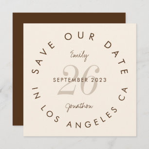 Modern Typografie Brown Cream Save the Date