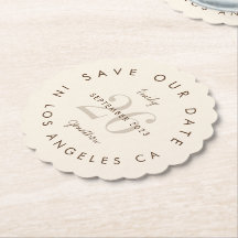 Modern Typografie Brown Cream Save the Date