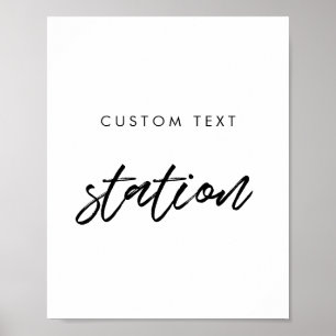Modern Typografie Custom wedstation sign Poster