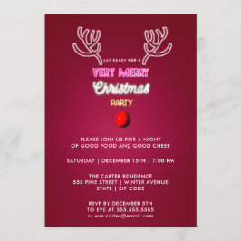 Modern Typografie Red Nose Rentiere Weihnachten Einladung