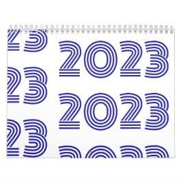 Modern Typografy Blue White Kalender