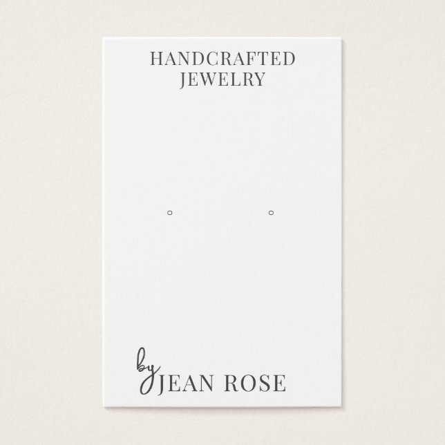 Modern Typografy Earring Display Cards (Vorderseite)