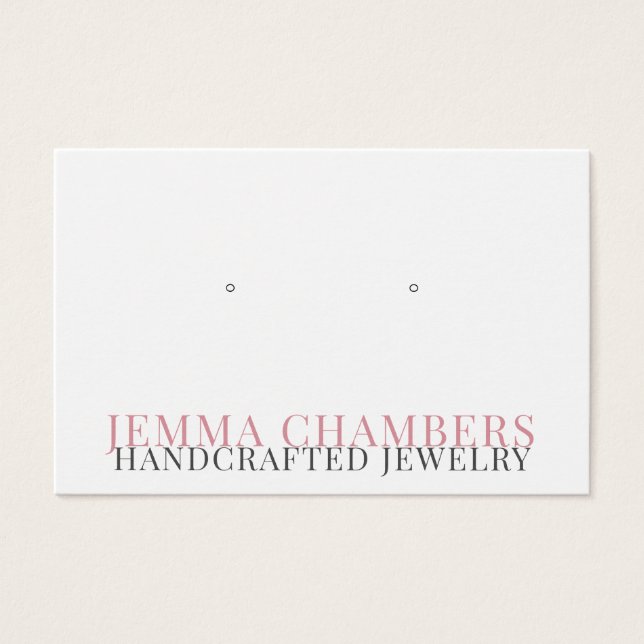 Modern Typografy Earring Juwelier Display Card (Vorderseite)