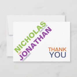 Modern Typografy Gay Wedding Danke Card