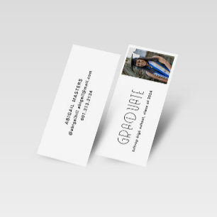 Modern Typografy Graduate Name Card Mini Visitenkarte