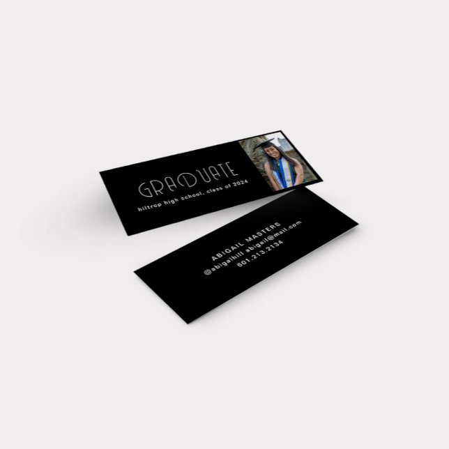 Modern Typografy Graduate Name Card Mini Visitenkarte (Von Creator hochgeladen)