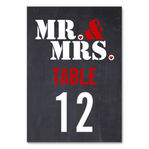 Modern Typografy wedding Tischnummer