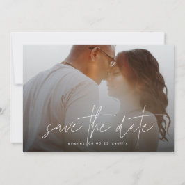 Modern Typografy White Overlay Foto Save The Date