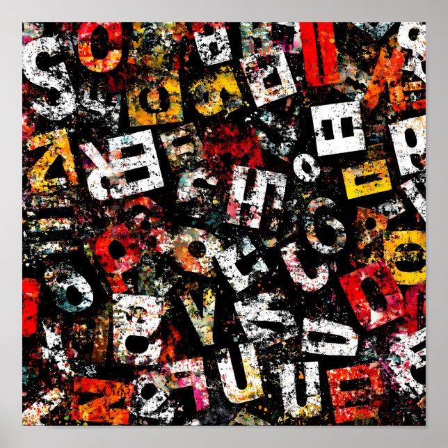 Modern Typographic Art: Seamless Industrial Poster (Vorne)