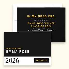 Modern Typographic Grad Era party invitation Einladung