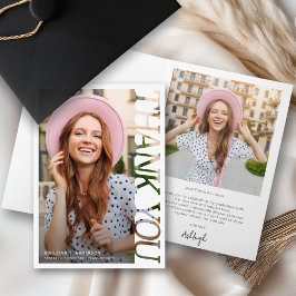 Modern Typography Graduate 2 Photo Thank You Karte