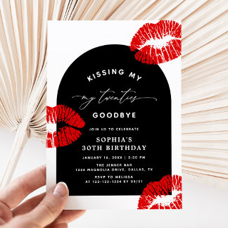Modern Typography Kissing My Twenties Goodbye Einladung
