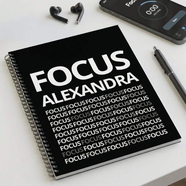 Modern Typography Mindset Journal Black White  (Créateur téléchargé)