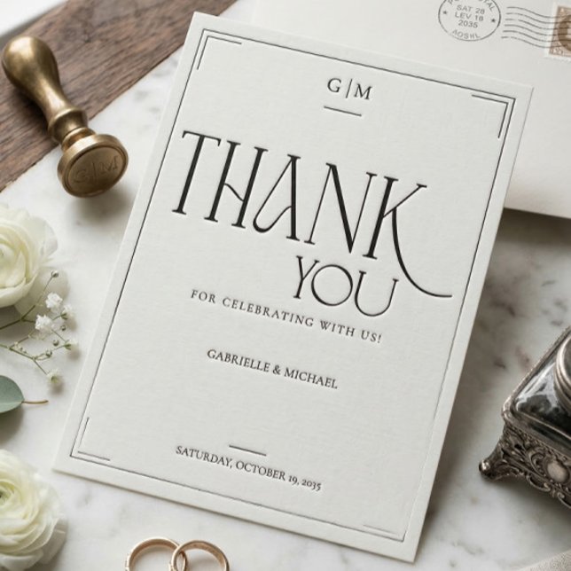 Modern Typography Minimalistic Wedding Thank You  Postkarte (Von Creator hochgeladen)