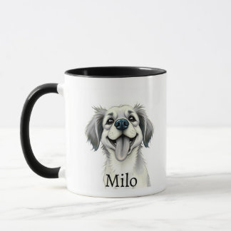 Modern Typography Pet Name Mug With Photo Tasse