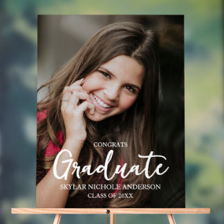 Modern Typography Photo Graduation Acrylschild