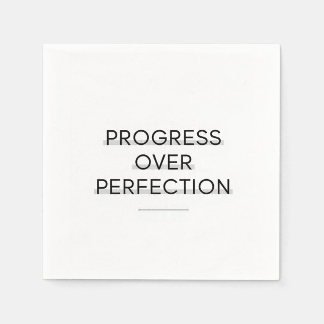 Modern typography progress over perfection text serviette (Vorderseite)