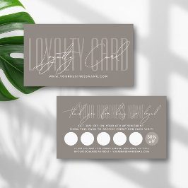 Modern typography script reward  loyalty card treuekarte