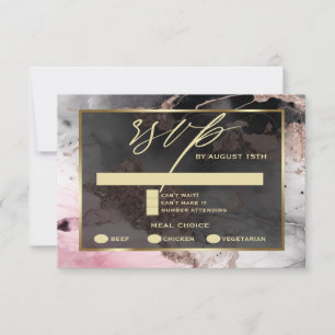 Modern UAWG Paint Abstrakt Rose Charcoal Gold Einladung