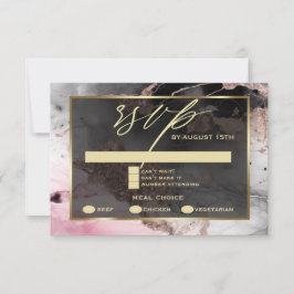 Modern UAWG Paint Abstrakt Rose Charcoal Gold RSVP Karte