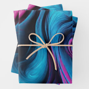 Modern und elegant-blau und rosa - geschenkpapier set