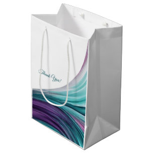 Modern und elegant Lila und Aquamarin- Mittlere Geschenktüte