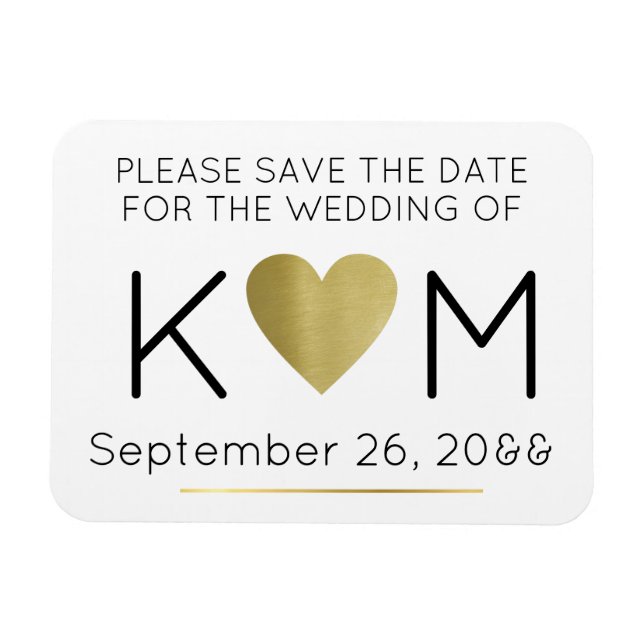 modern und elegant Save the Date Liebe Magnet (Horizontal)