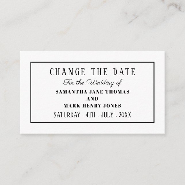 Modern und schlank, Farbe, Datum ändern Begleitkarte (Vorderseite)