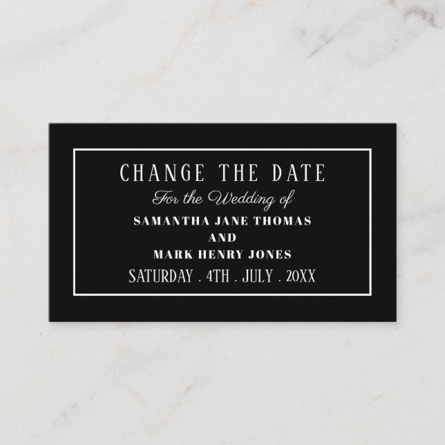 Modern und schlank, Farbe, Datum ändern Begleitkarte (Vorderseite)