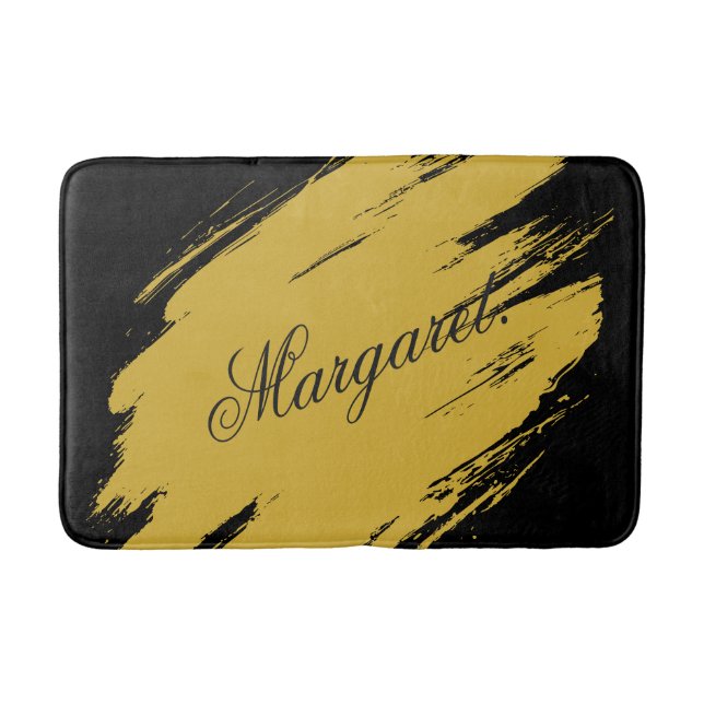 Modern Unique Bath Mat Featuring Custom Name Desig Badematte (Vorderseite)