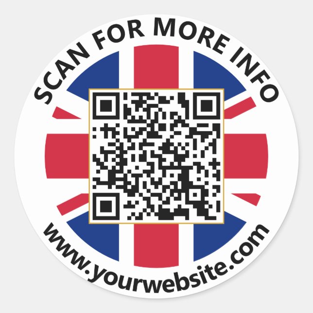 Modern United Kingdom QR Code Aufkleber Britische  (Vorderseite)