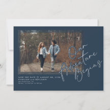 Modern Unser Abenteuer fängt Save the Date Foto an