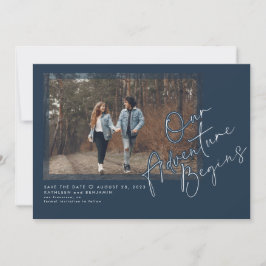 Modern Unser Abenteuer fängt Save the Date Foto an