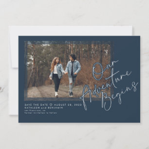 Modern Unser Abenteuer fängt Save the Date Foto an